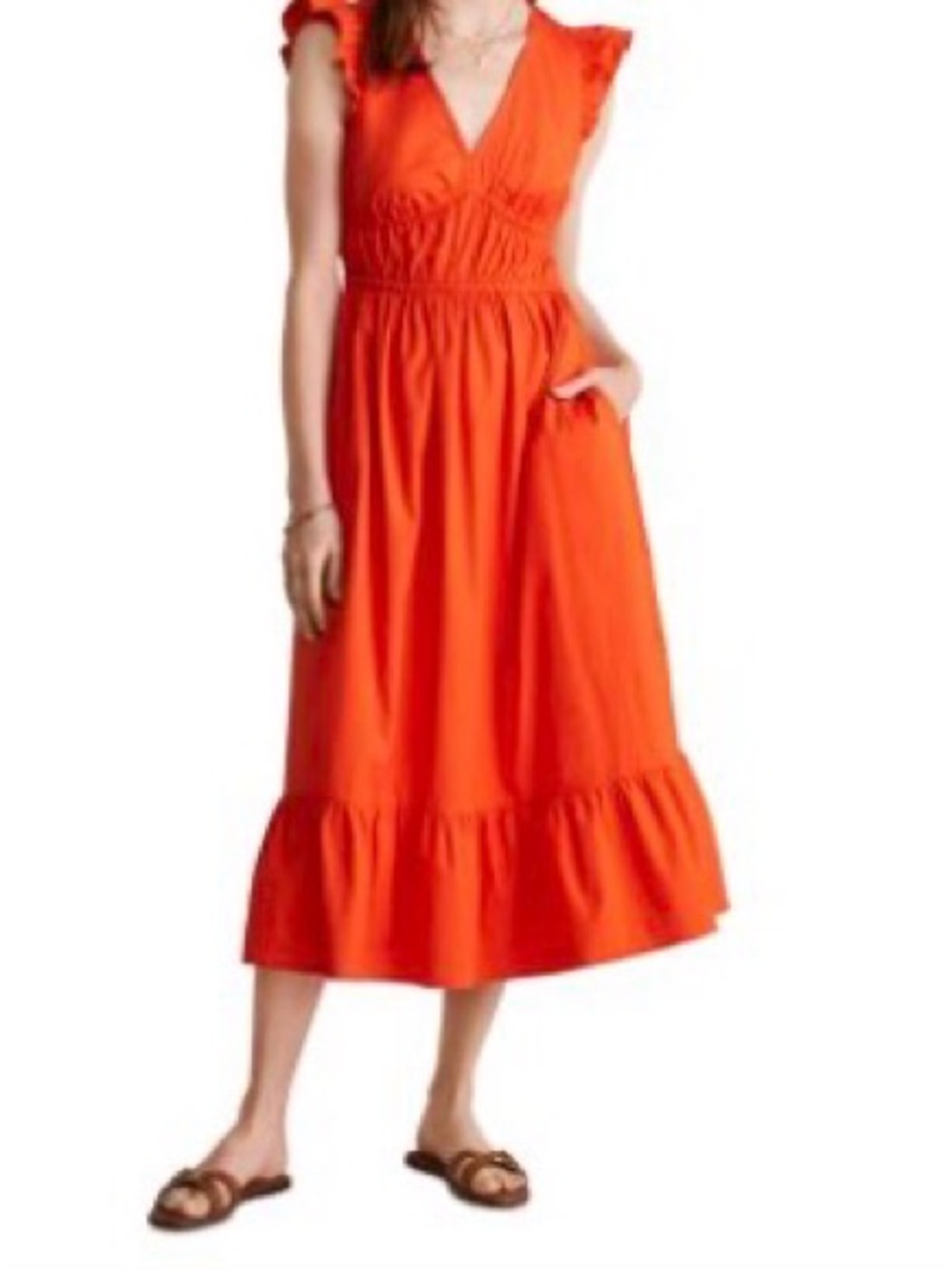 Village Vines poplin midi dress in cocktail sauce